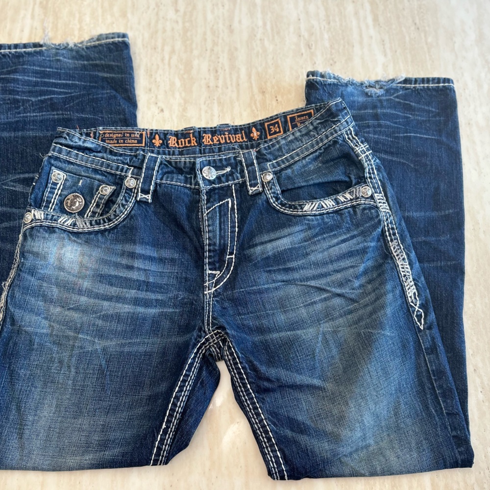 Rock Revival Jeans Men size 34 James Boot Cut 34x32
